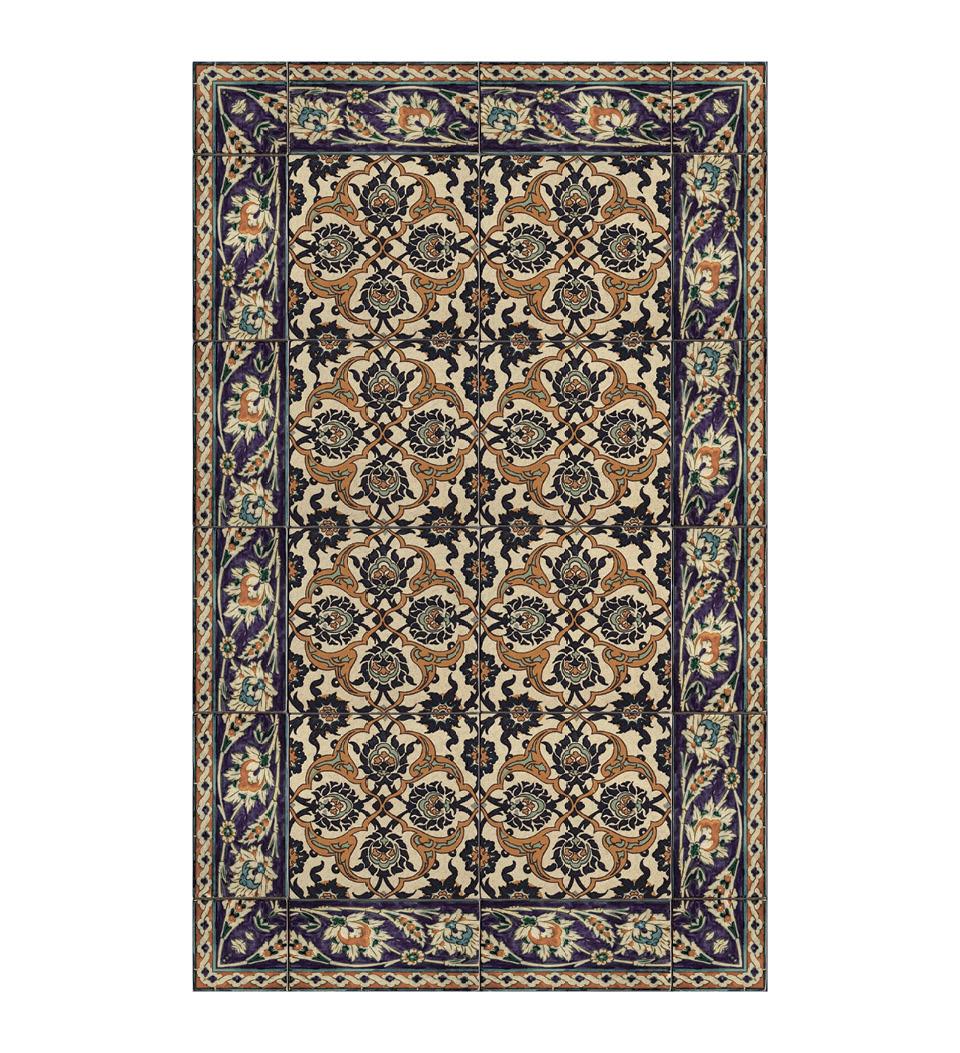 Beija-Flor-World-Vinyl-Rug-Armenian-Framed-Amber