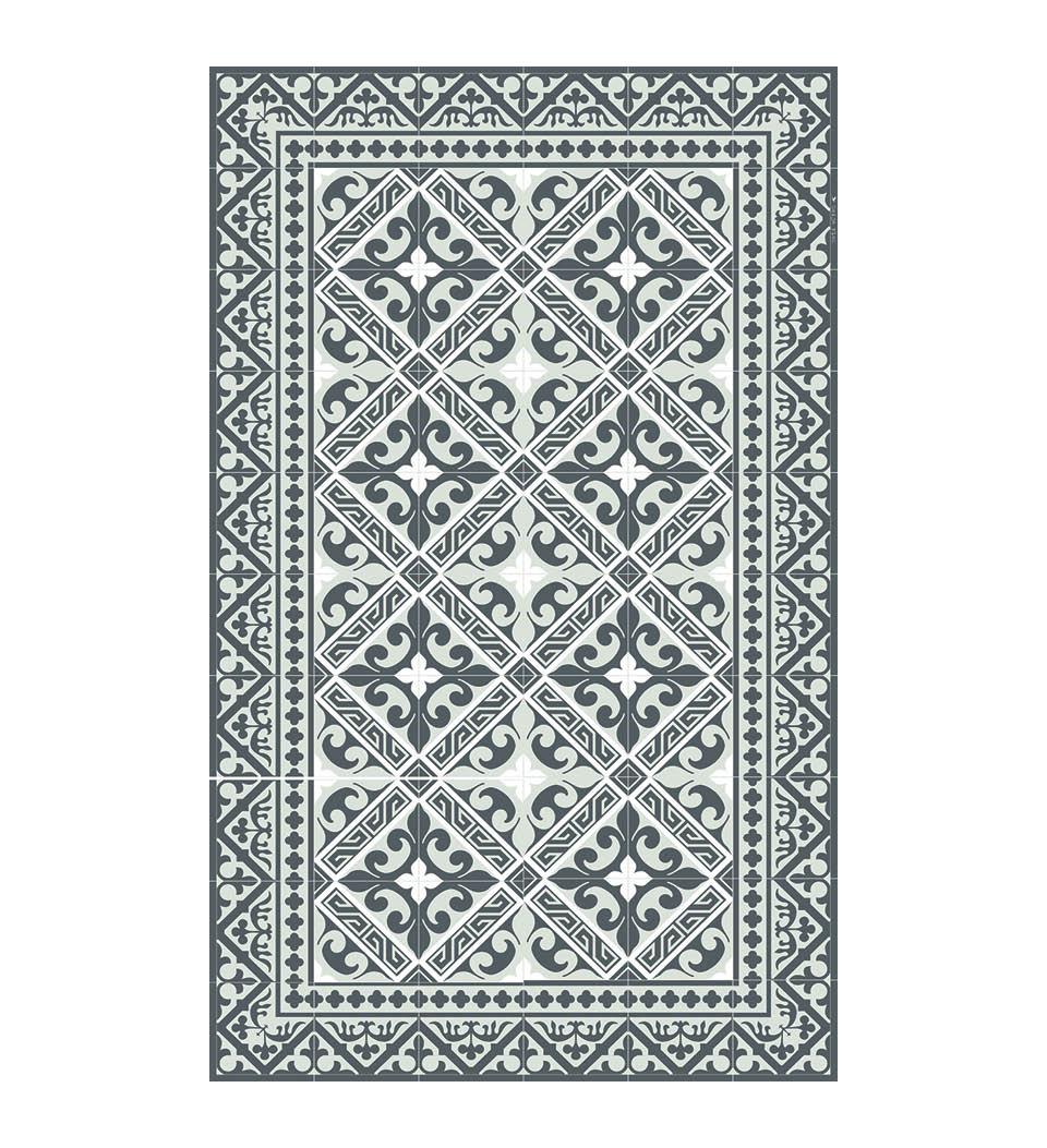 Beija-Flor-World-Vinyl-Rug-Flor-de-Lis-Grey-