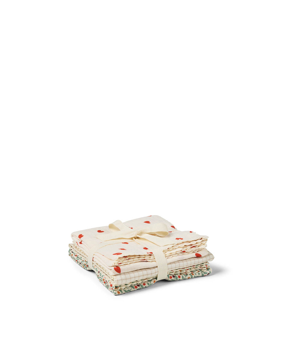 Dear April Mio Musselintücher 3er-Set mit Mini Check, Little Love und Forest Berries