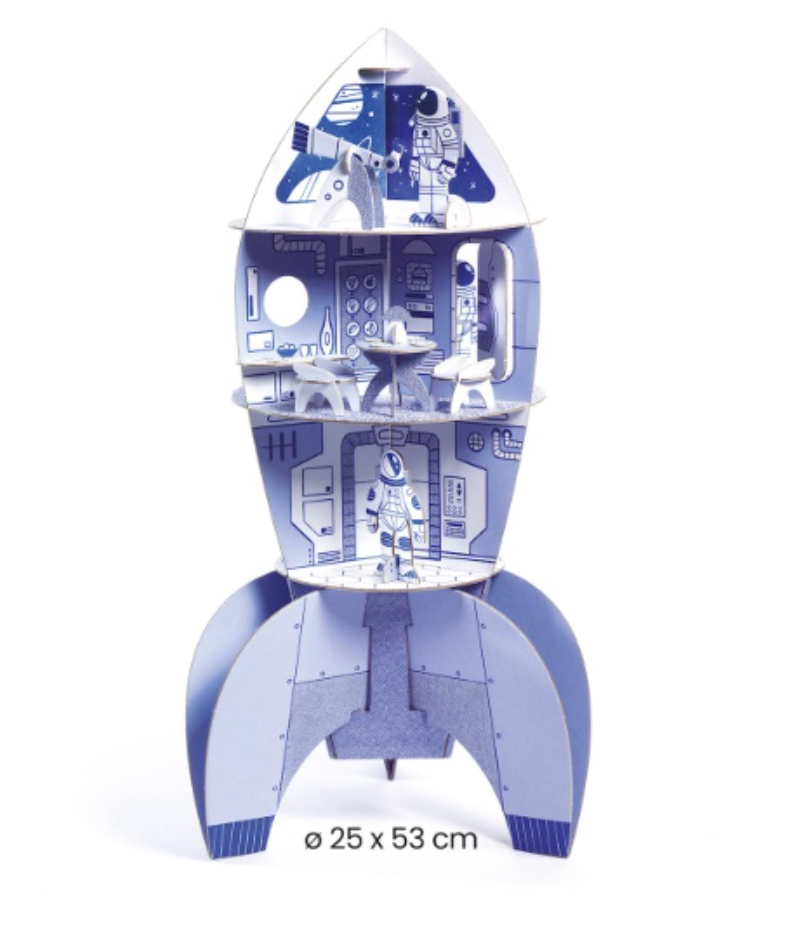 Djeco 3D building and painting set space rocket