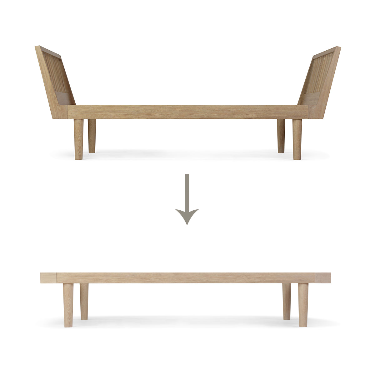 KAS Kopenhagen Umbauset Eli Einzelbett in ein Eli Tagesbett Natural Oak