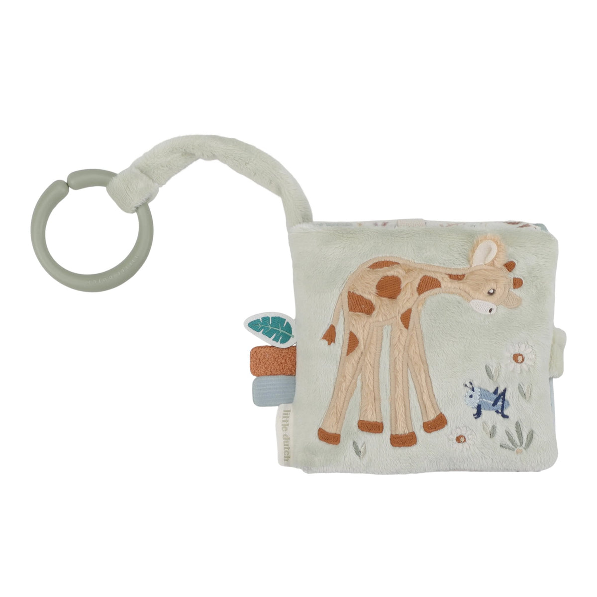 Little Dutch Buggy-Fühlbuch Safari Friends in Grün – weiches Stoffbuch für Babys