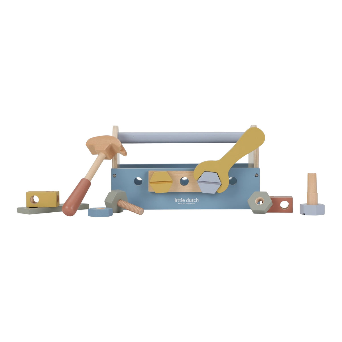 Little Dutch Holz-Werkzeugkasten in Blau aus der Essentials-Kollektion mit Holzwerkzeug