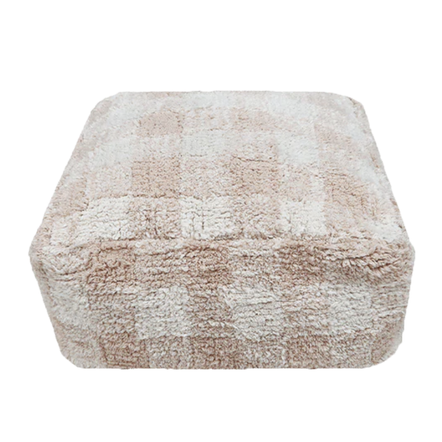 Coussin d'assise Lorena Canals, pouf Vichy rose