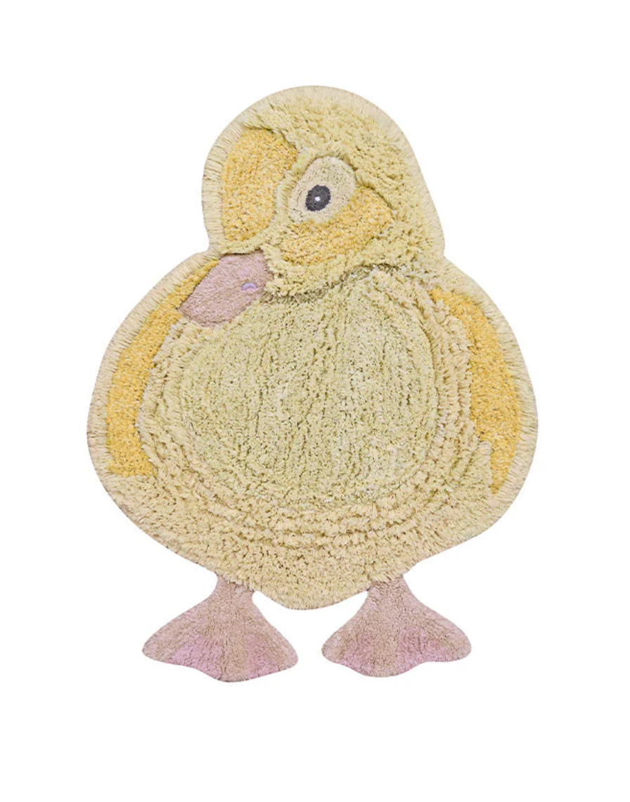 Waschbarer Baumwollteppich in Form einer Ente für das Babyzimmer