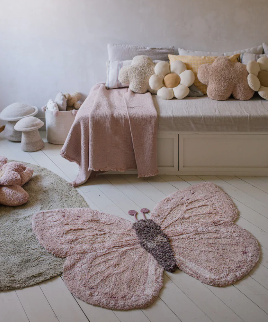 Waschbarer Schmetterling Teppich Kinderzimmer