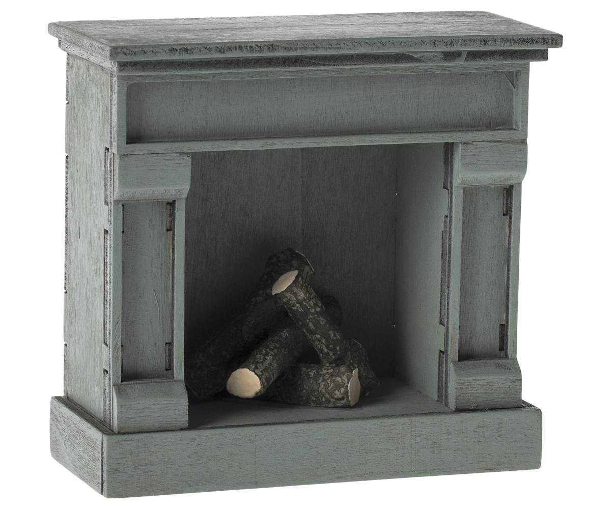 Maileg Kamin für Mäuse in Blau – Fireplace Mouse Blue