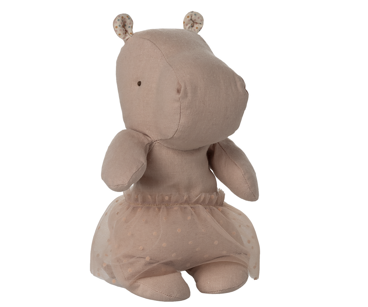 Maileg-Safari friends-Hippo with skirt-small-soft-rose-16-5601-00