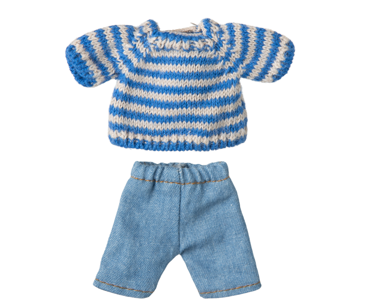 Maileg Strickpullover und Hose für Big Brother Maus