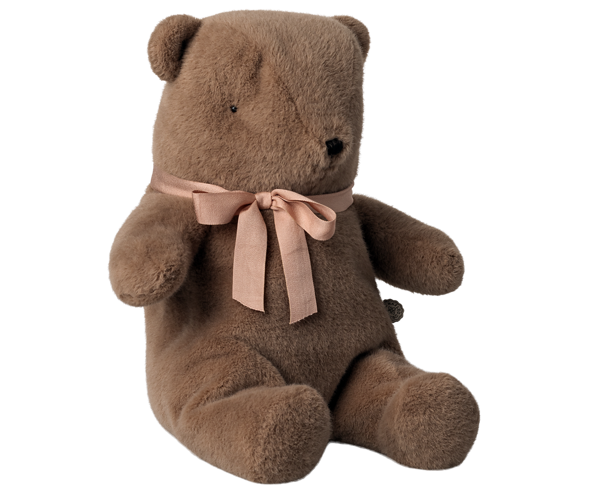 Maileg Teddy Bear Plush Medium in Soft Brown – weicher Teddybär mit Schleife