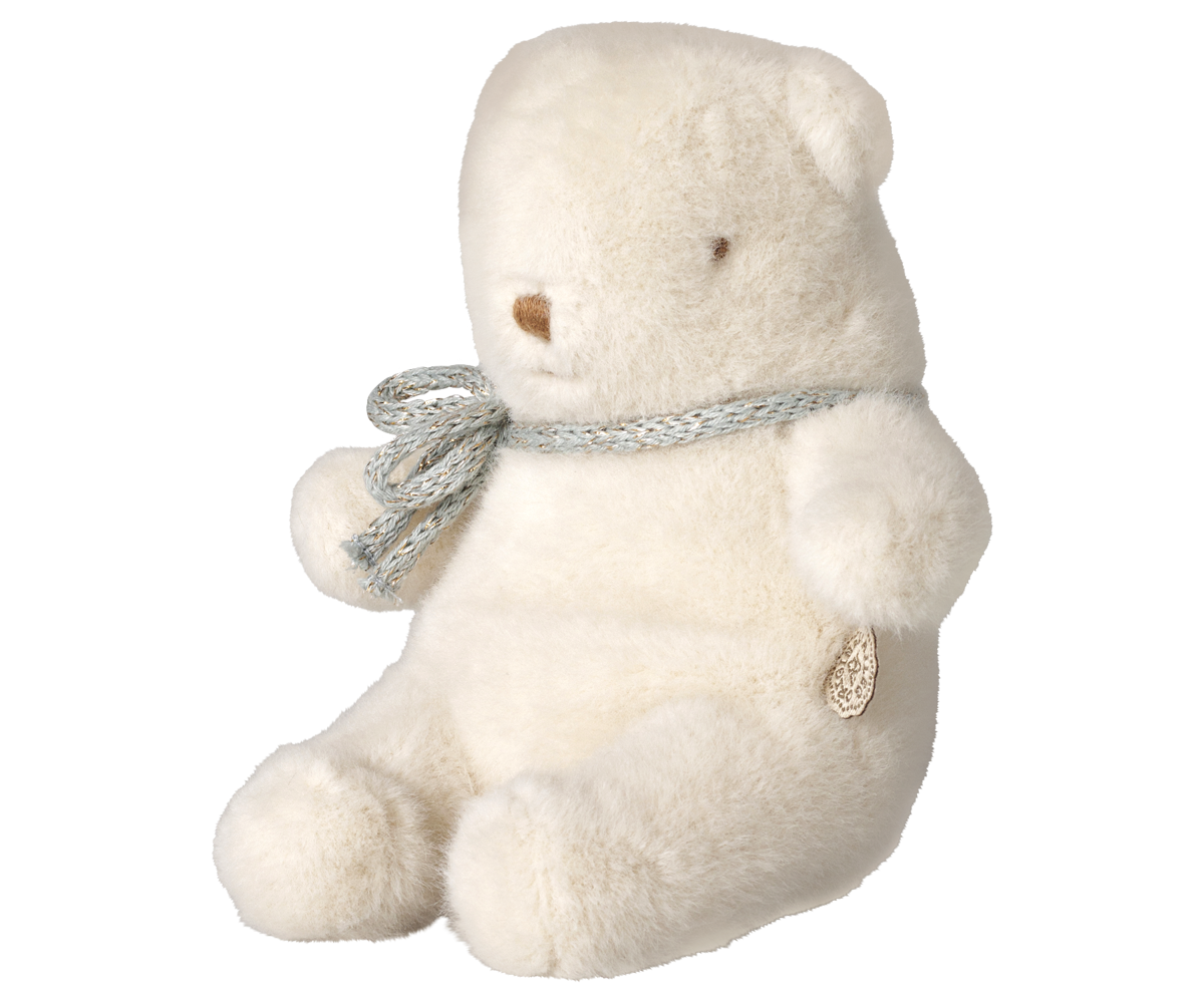 Maileg Mini Teddybär in Cremeweiss mit mintfarbener Schleife