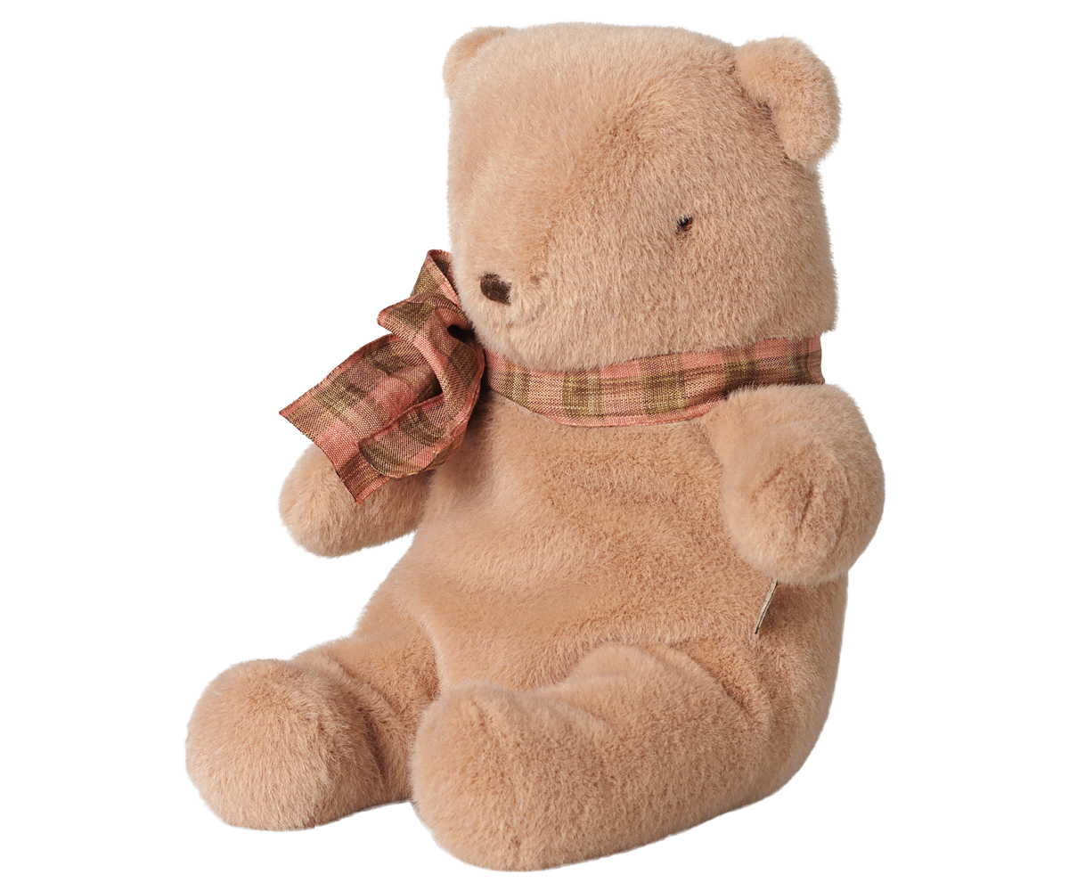 Maileg kleiner Teddybär in Vintage-Rosa mit karierter Schleife