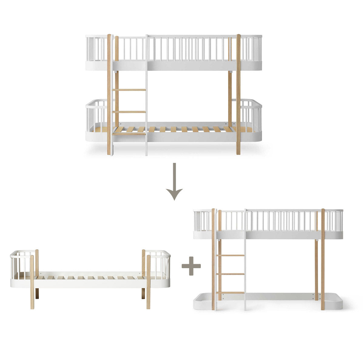 Oliver-Furniture-Umbauset-Wood-Original-halbhohes-Etagenbett-in-Einzelbett-und-1-halbhohes-Hochbett-041773-weiss-Eiche