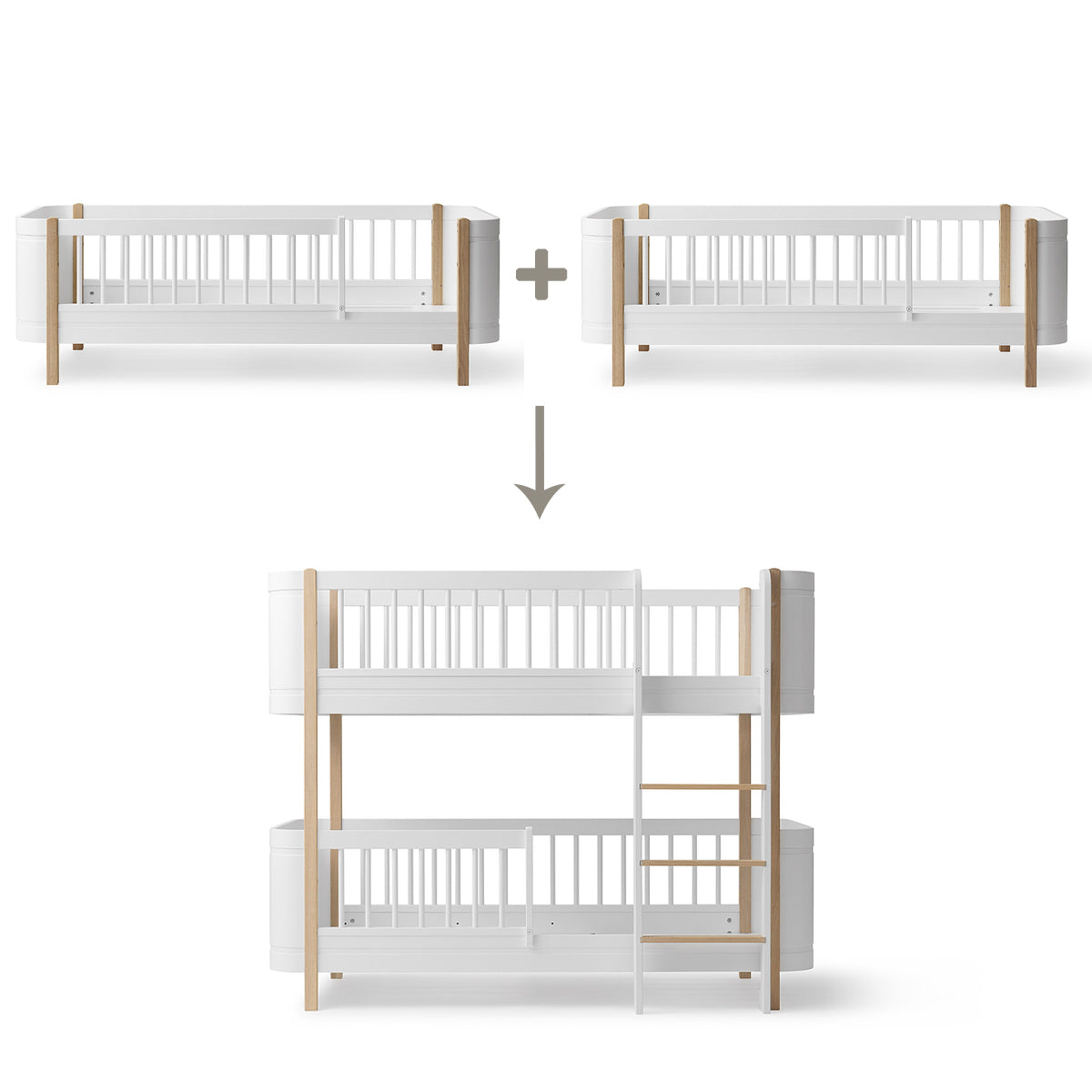 Oliver-Furniture-Umbauset-Mini-zwei-Juniorbetten-zum-halbhohen-Etagenbett-041477-weiss-Eiche