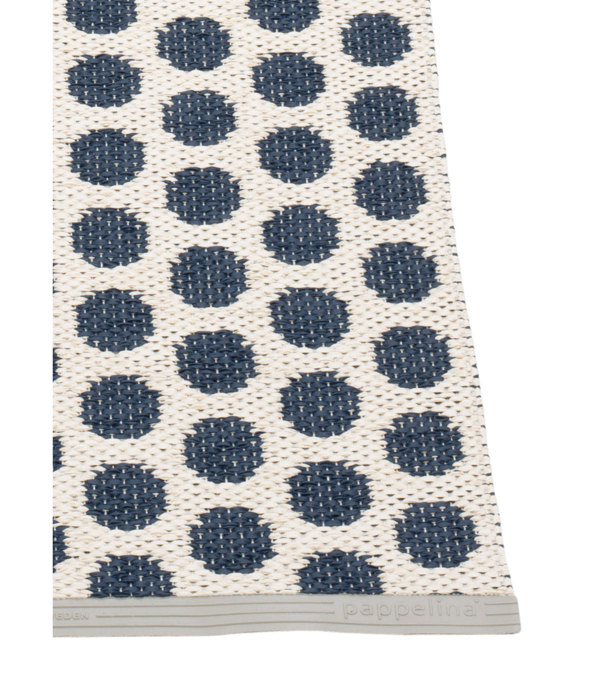 Pappelina-Teppich-Noa-Dark Blue Vanilla Warm Grey Edge