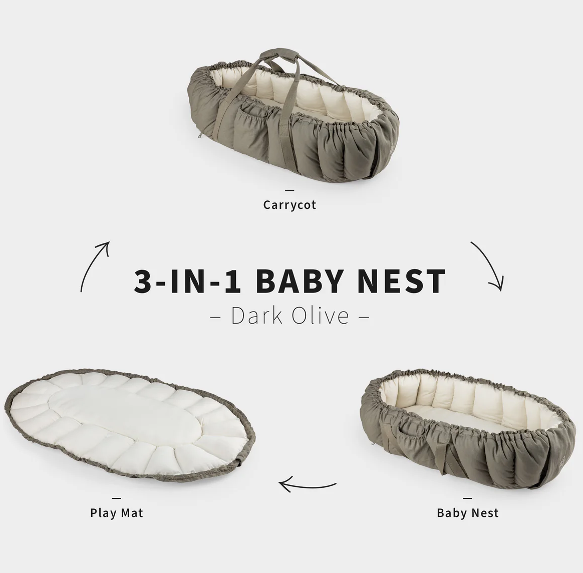 Sebra-3-in-1-Baby-Nest-Dark-Olive