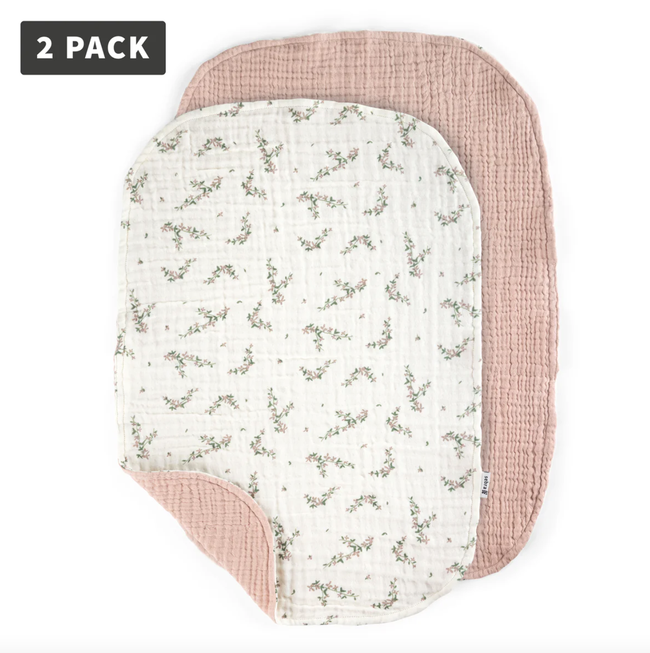 Sebra Musselin Wickelunterlage 2-er Set Powder Rose