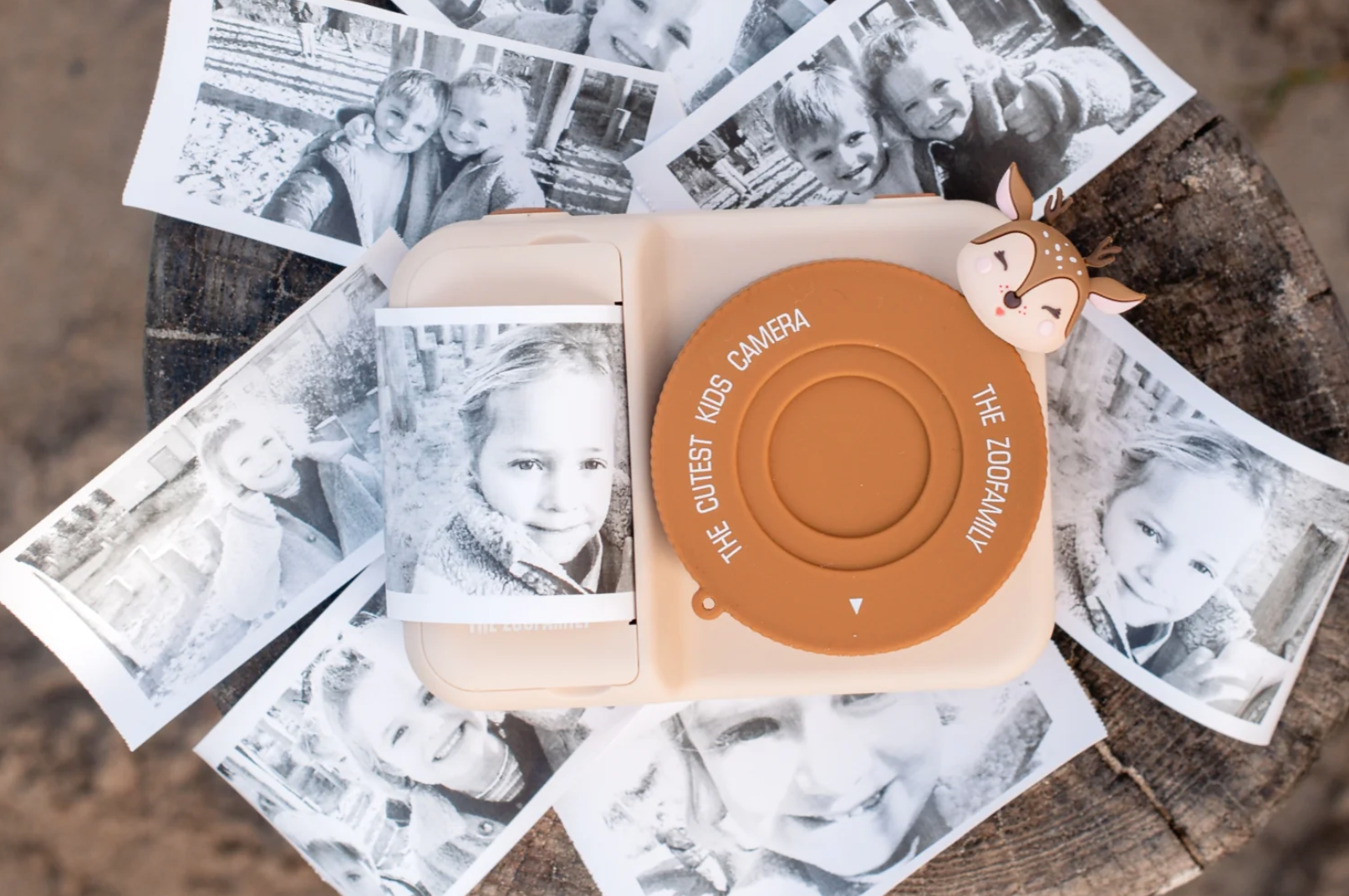 Zoofamily Deer Print Kamera für Kinder mit weicher Silikonhülle und einfacher Bedienung.