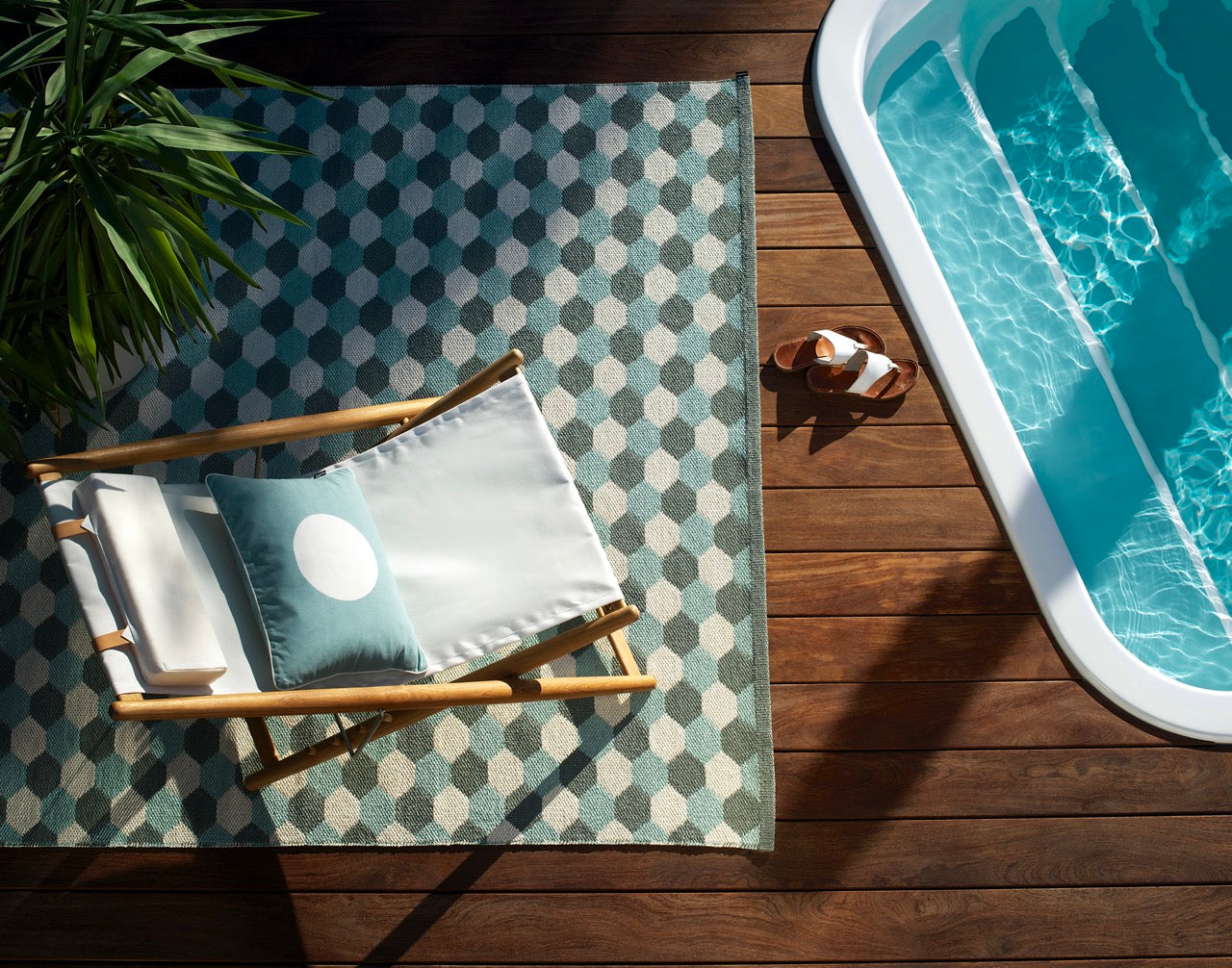 Tapis Pappelina Dana Army Turquoise pâle Vanille