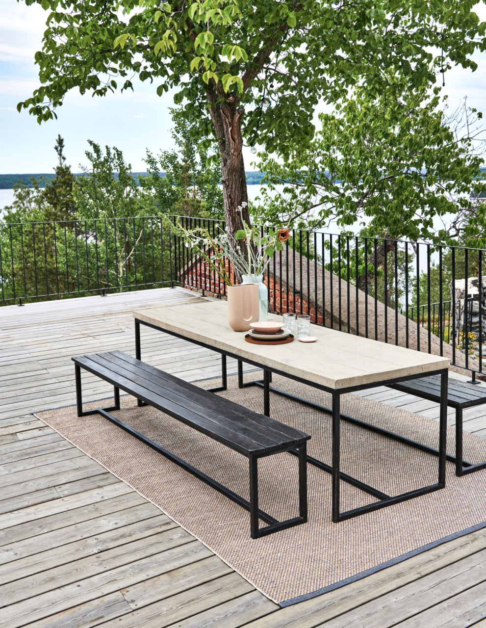 Pappelina-Effi-Teppich-Granit Ochre Vanilla