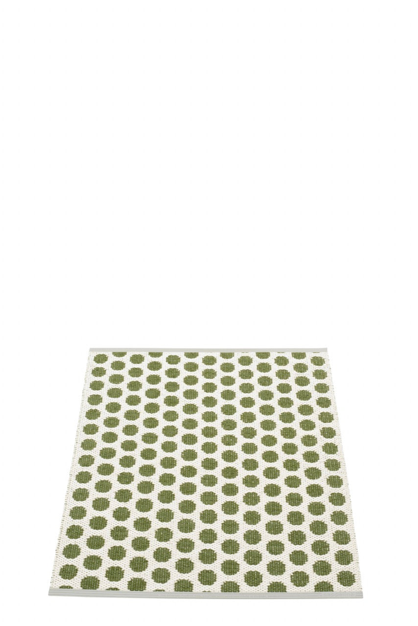 Pappelina-Teppich-Noa-Dark Olive Vanilla-Warm Grey Edge