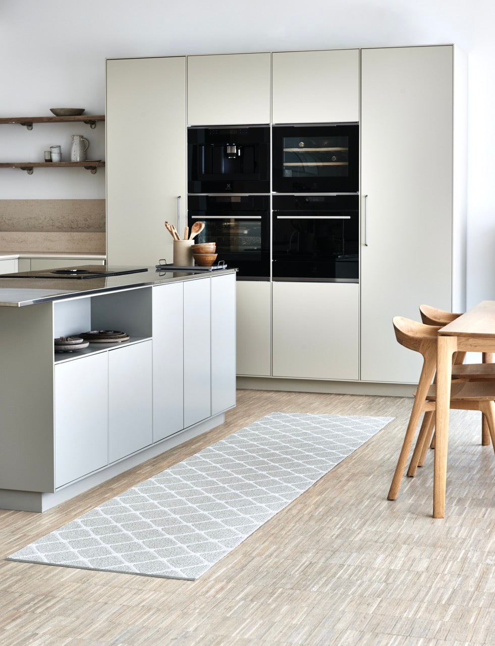 Tapis Pappelina Rex Fossil Gris - Blanc