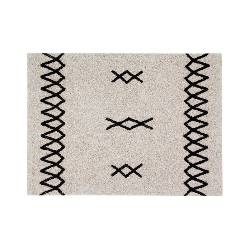 Tapis lavable Lorena Canals RETOUR AUX BASIQUES : Atlas Natural - Noir, 120 x 160 cm