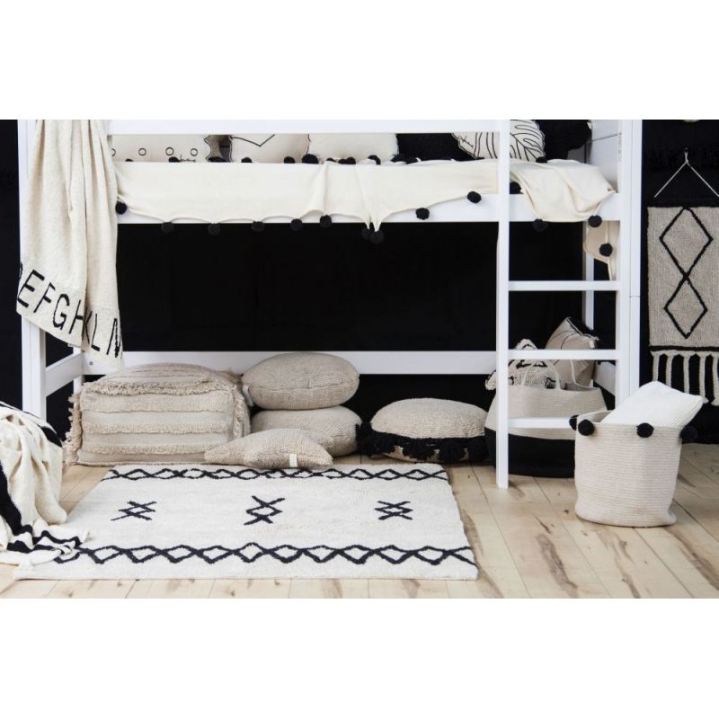 Tapis lavable Lorena Canals RETOUR AUX BASIQUES : Atlas Natural - Noir, 120 x 160 cm