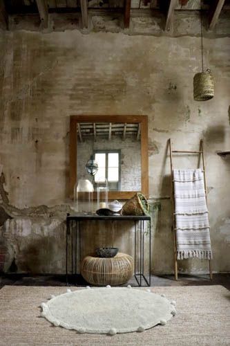 Lorena Canals Bubbly waschbarer Teppich Olive Natural, 120cm Durchmesser
