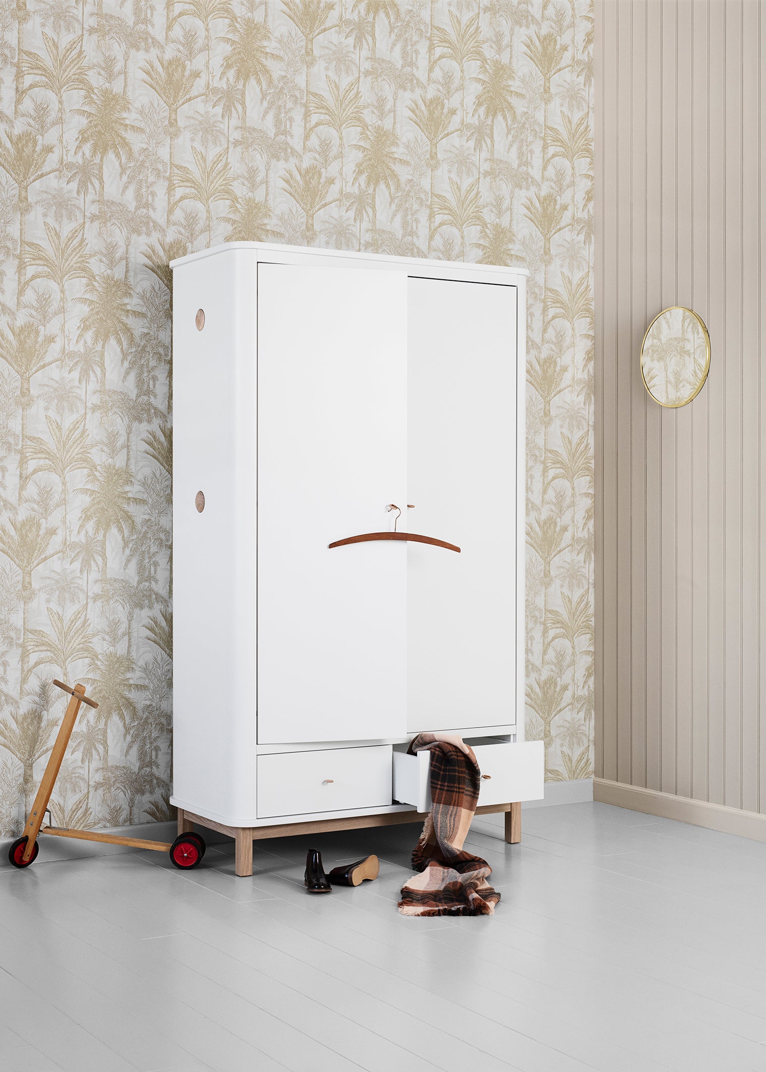 Oliver Furniture Kleiderschrank Wood Collection, 2-türig, weiss/Eiche