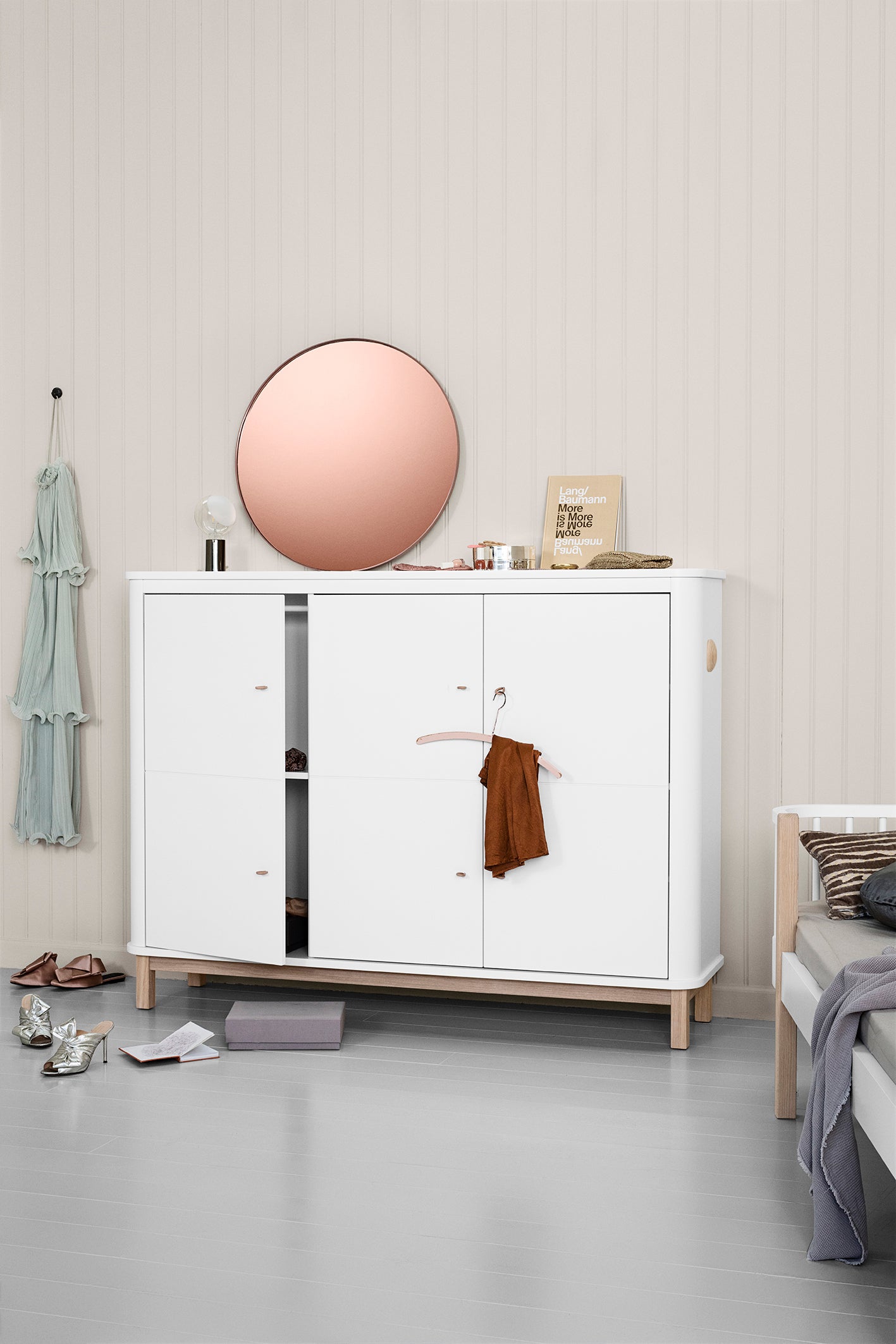 Oliver Furniture Multischrank Wood Collection, 3-türig, weiss/Eiche