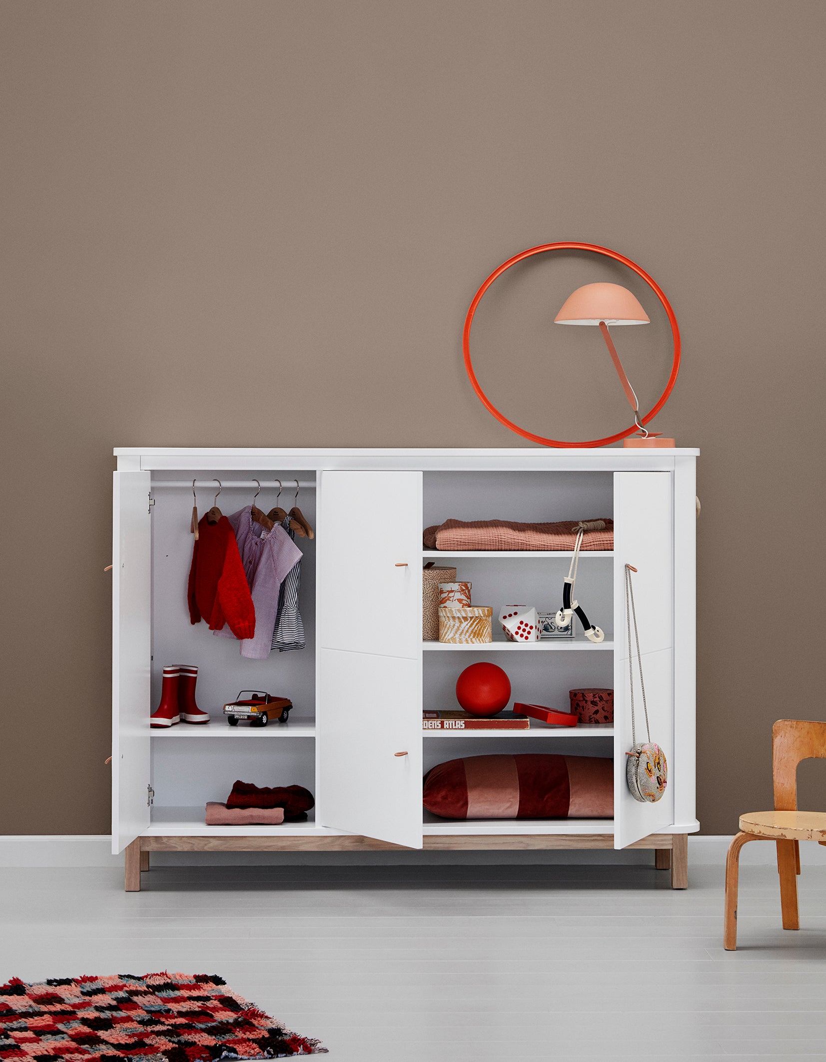 Oliver Furniture Multischrank Wood Collection, 3-türig, weiss/Eiche