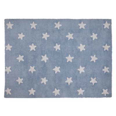 Lorena Canals washable rug Blue Stars White, 120 x 160cm