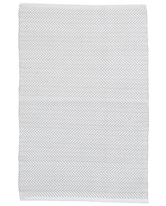 Dash & Albert Tapis Intérieur/Extérieur Chevrons Gris Perle/Blanc