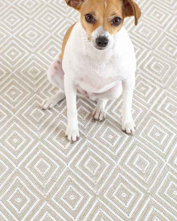 Dash & Albert Tapis intérieur/extérieur Diamond Platine/Blanc