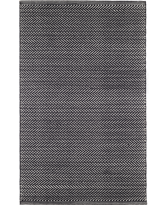 Dash & Albert Indoor/Outdoor Teppich Herringbone Black / Ivory