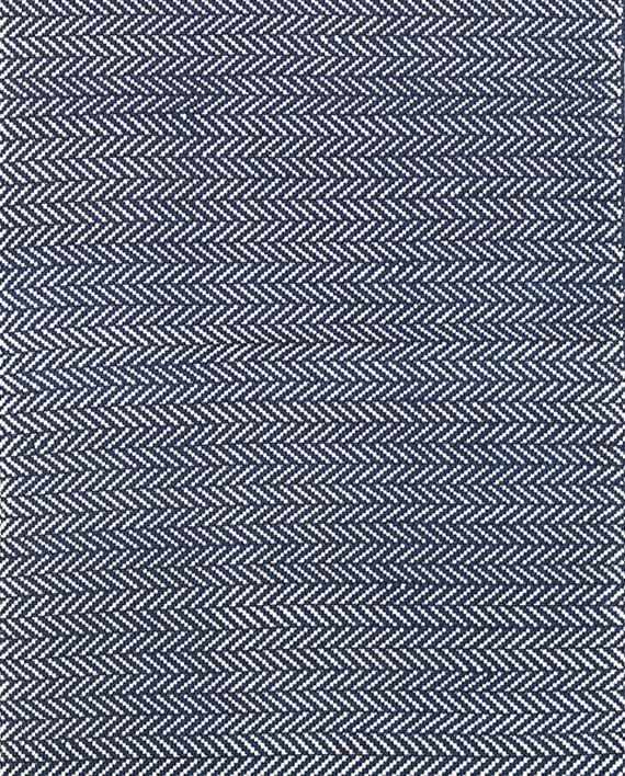 Dash & Albert Tapis Intérieur/Extérieur Chevrons Marine/Ivoire