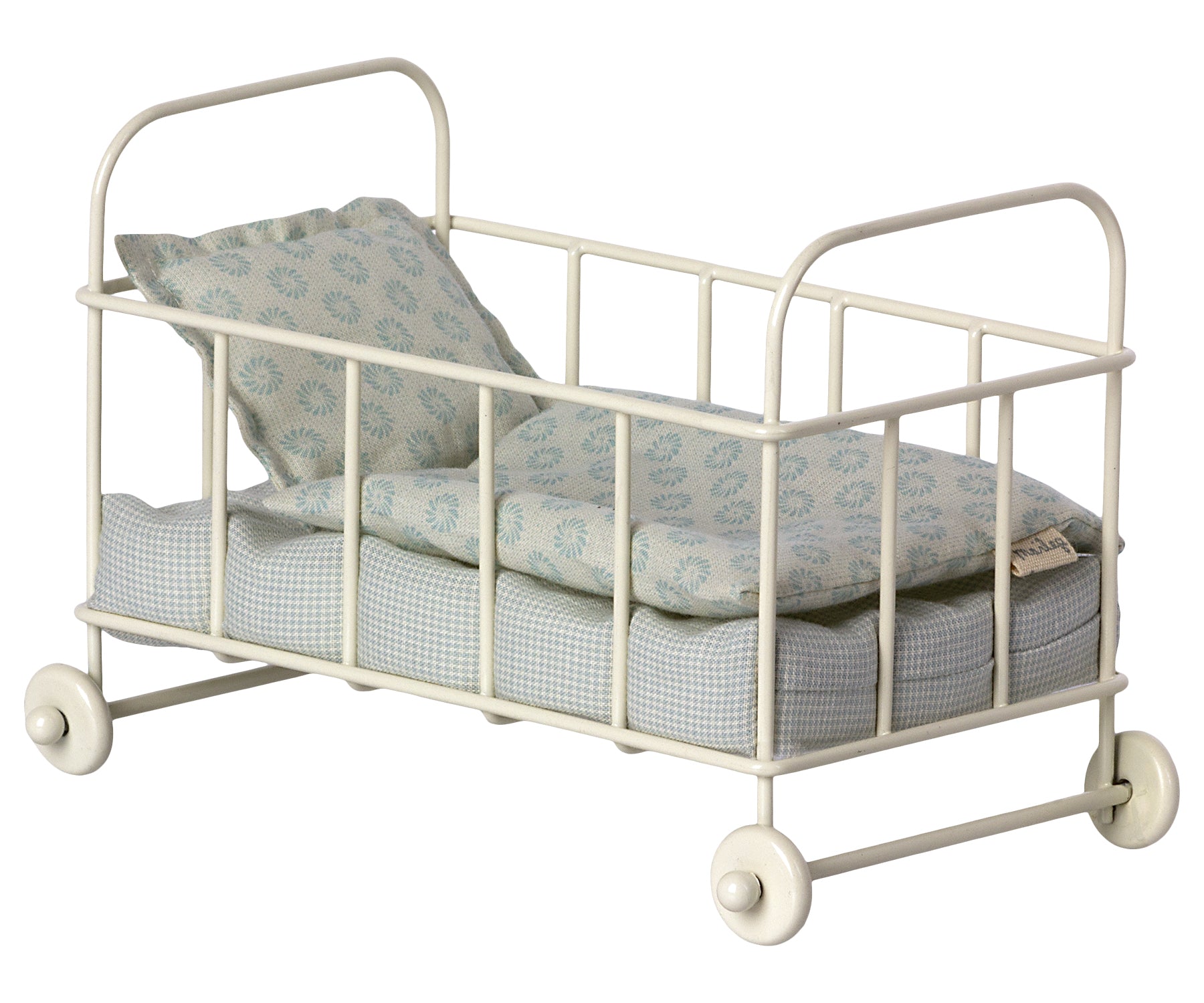 Maileg Baby Gitterbett Metall, Micro blau