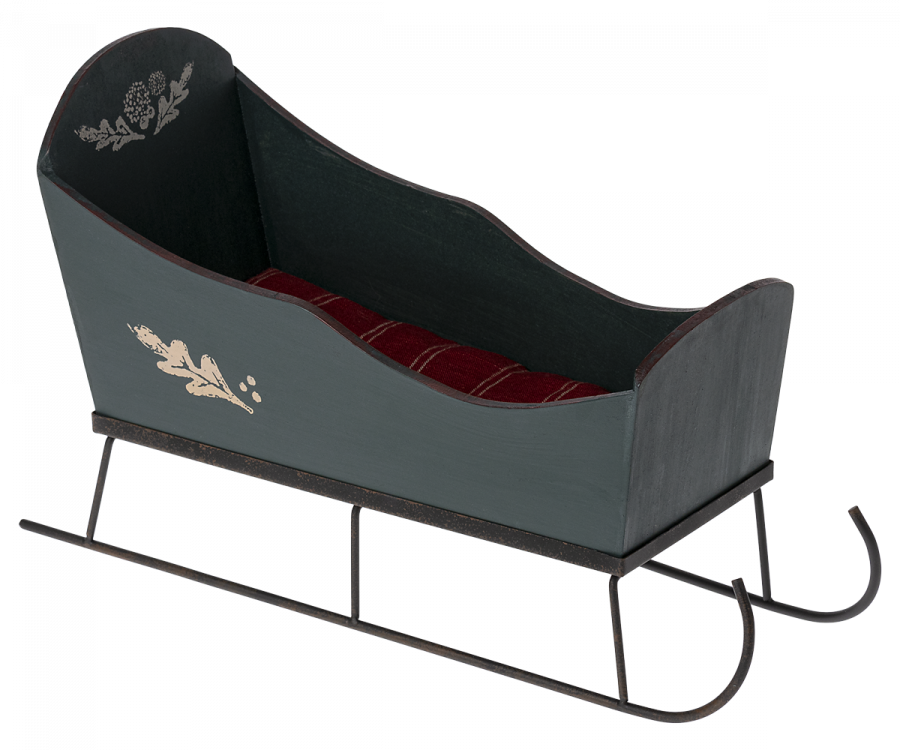 Maileg-Schlitten-Medium-Grün