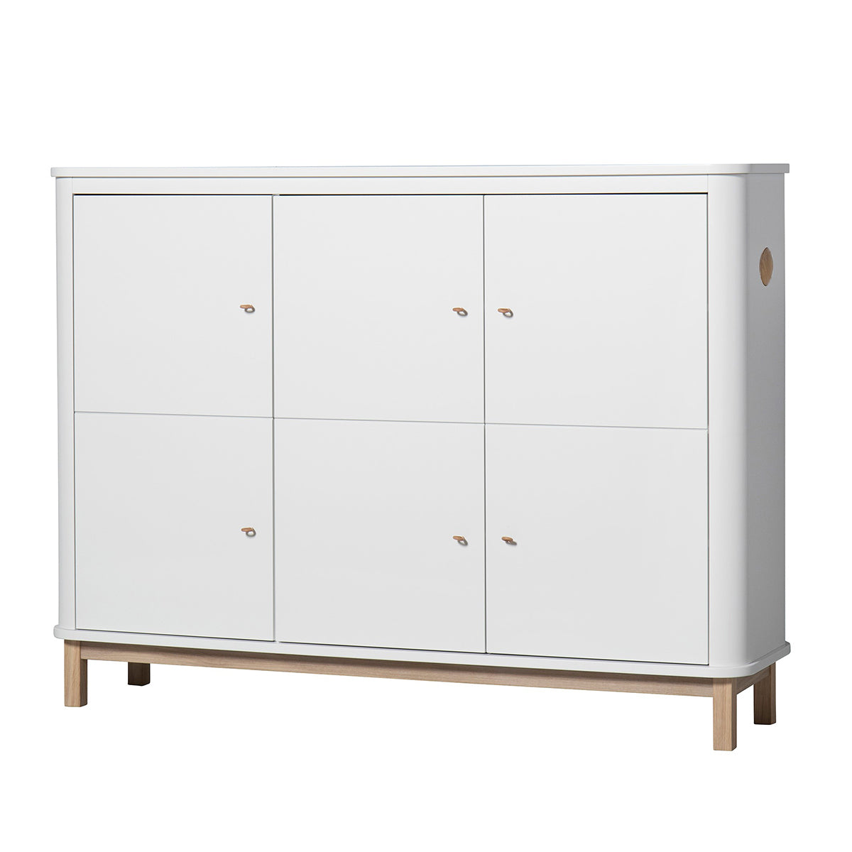 Oliver Furniture Multischrank Wood Collection, 3-türig, weiss/Eiche