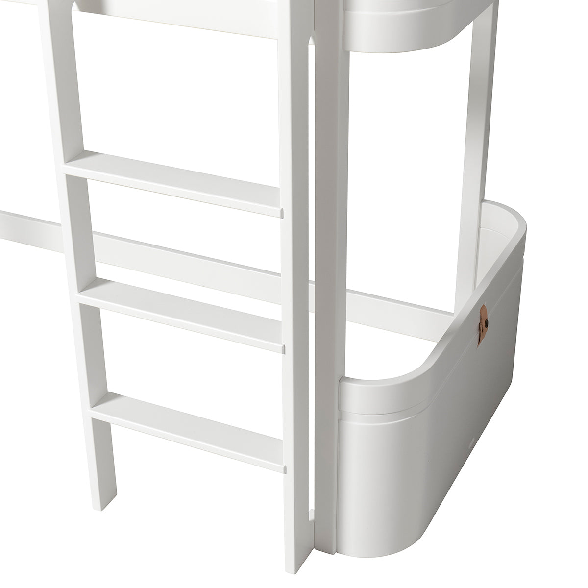 Oliver Furniture Wood Mini+ halbhohes Hochbett (162cm lang), weiss