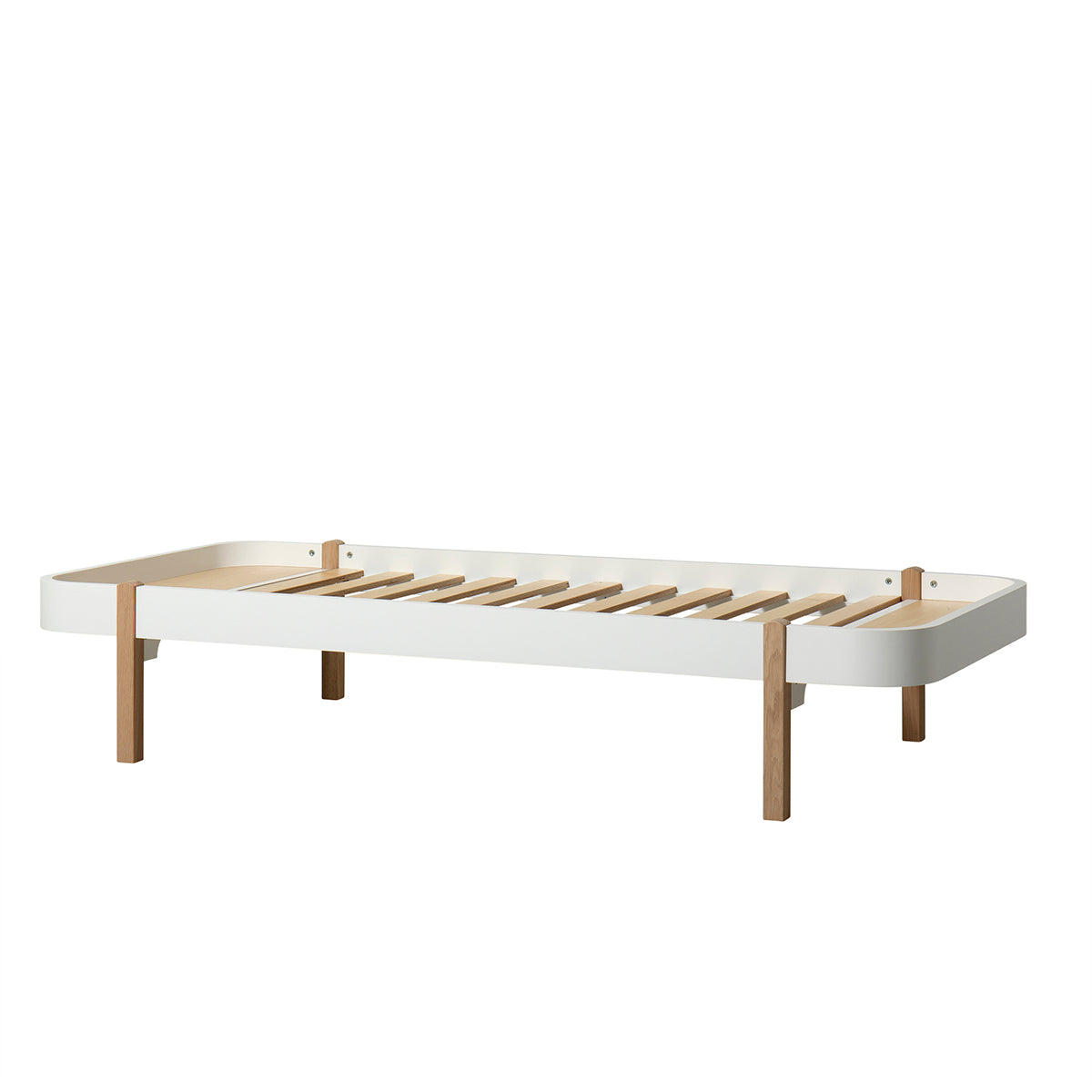 Oliver Furniture Wood Lounger 90 x 200cm, white/oak