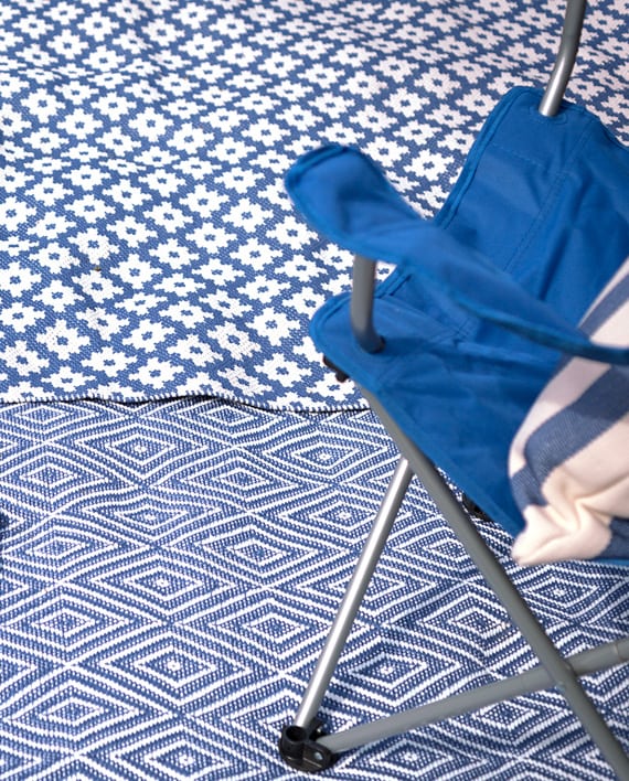 Dash & Albert Tapis Intérieur/Extérieur Diamond Denim/Blanc