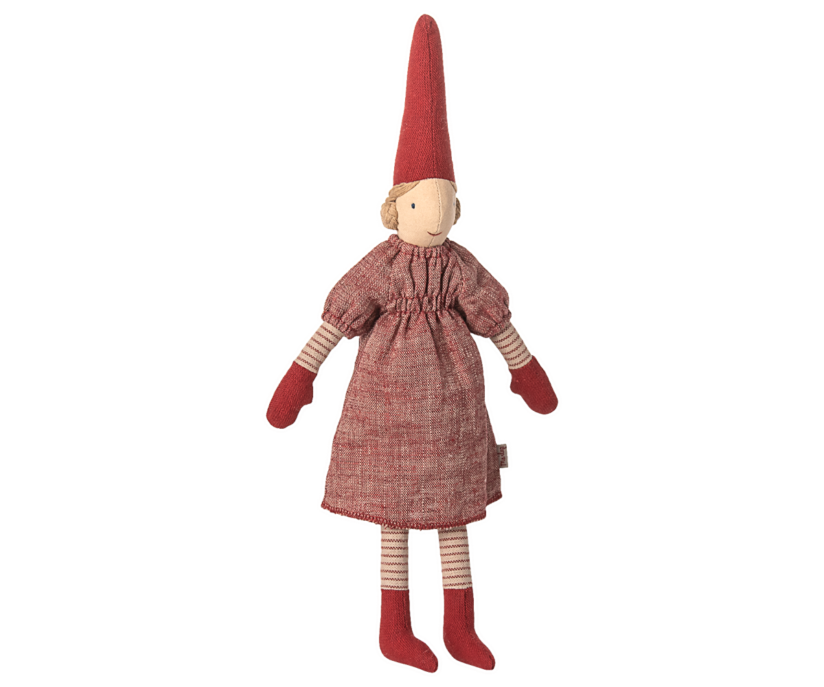 Maileg-Pixy-Size-2-Mädchen-rotes-Kleid-14-5422-00