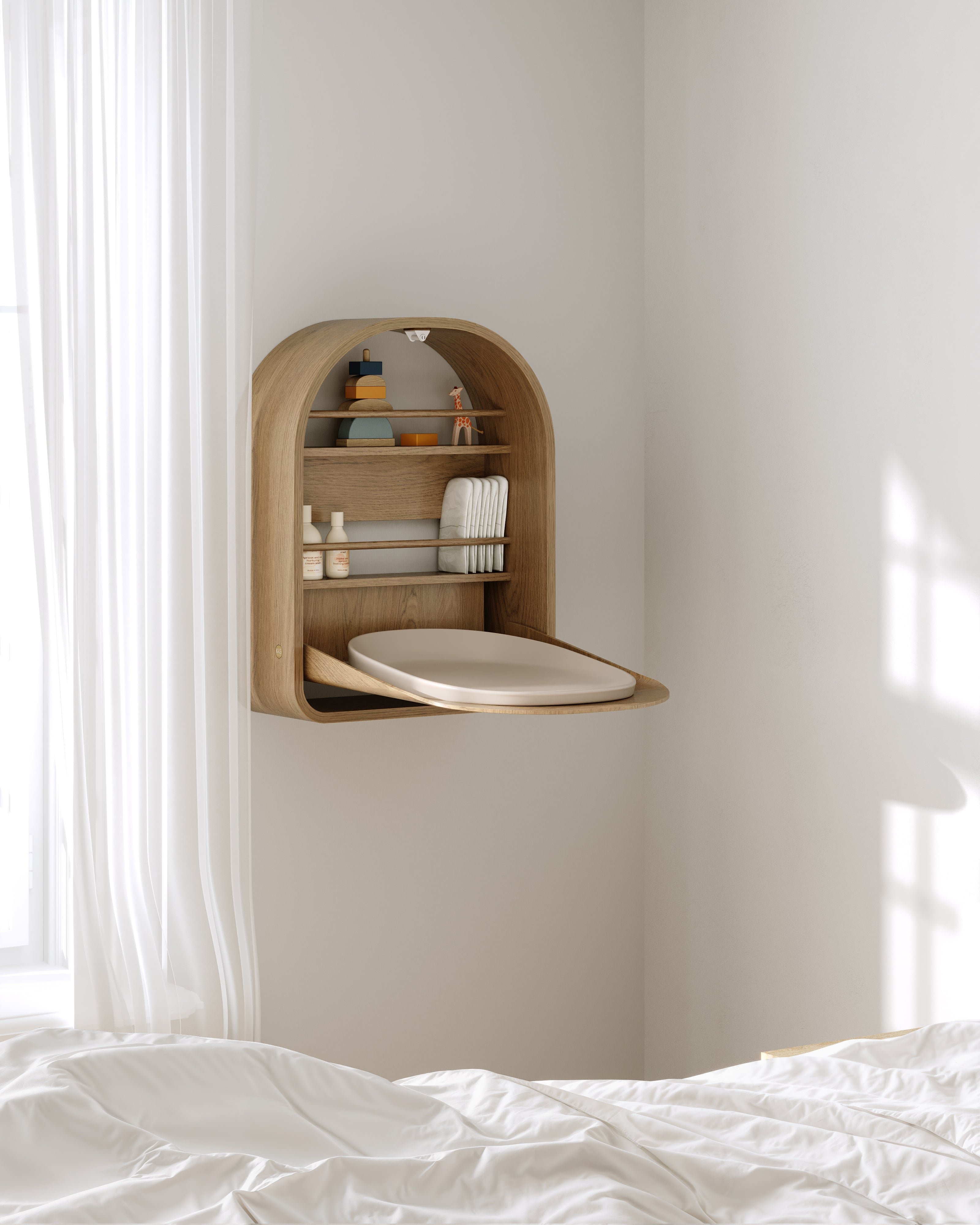 Kas-Kopenhagen-Wandwickeltisch-Kai-natural-Oil-oak-KaiW001