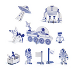 Djeco 3D building and painting set space rocket