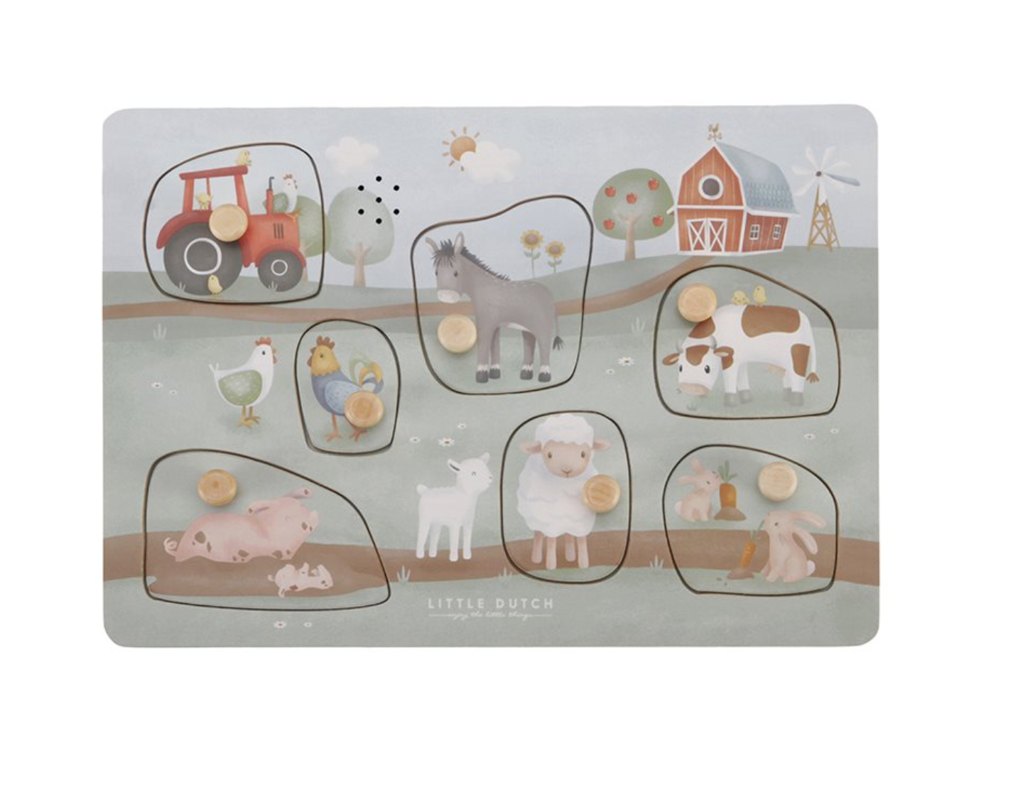 Little Dutch wooden puzzle with sounds Little Farm