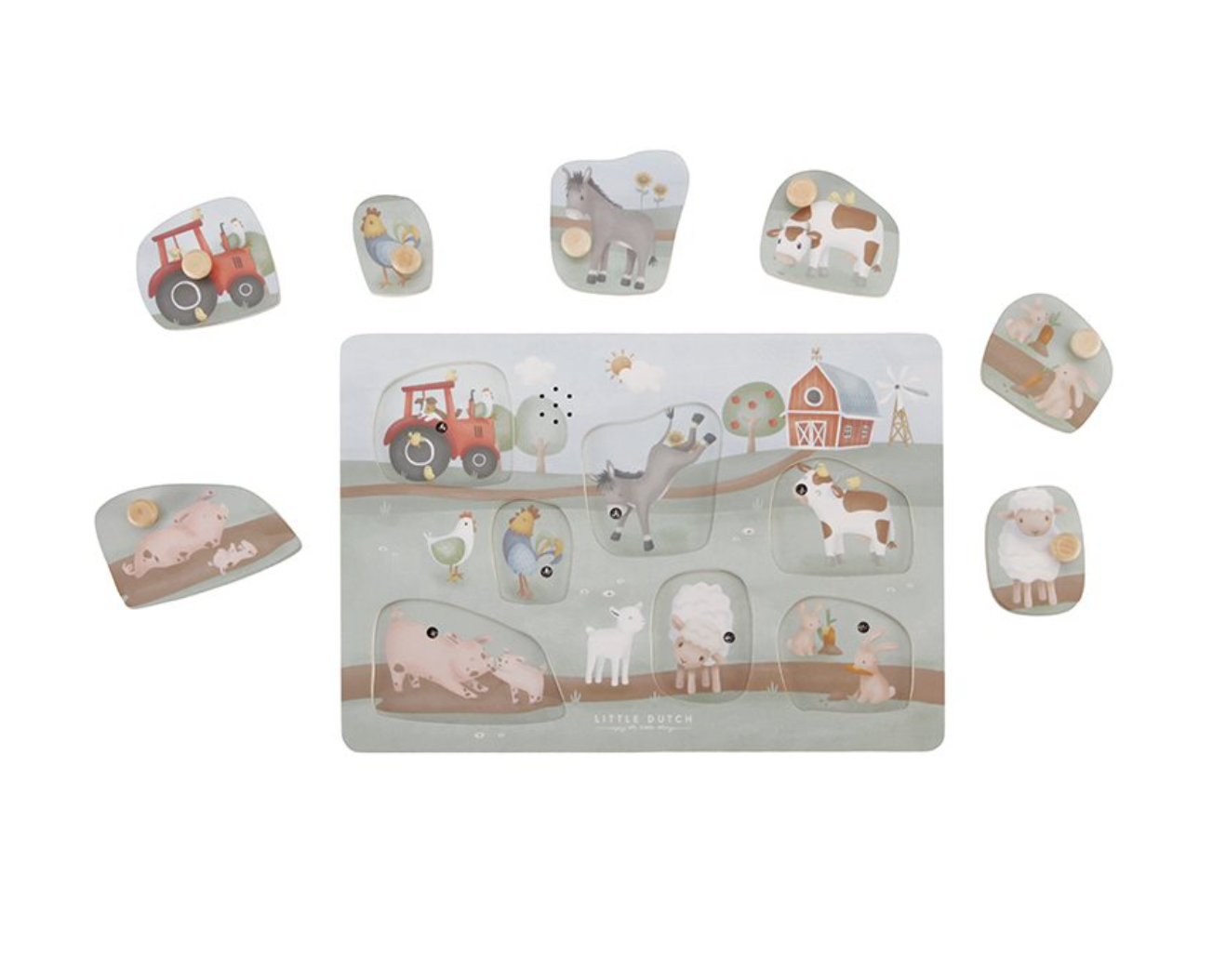 Petit puzzle en bois hollandais avec sons Little Farm