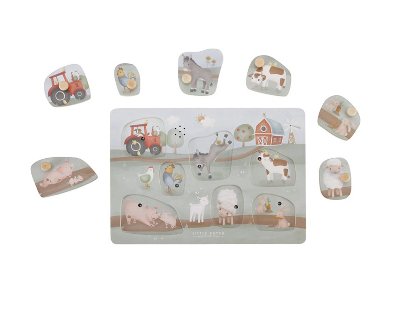 Little Dutch wooden puzzle with sounds Little Farm