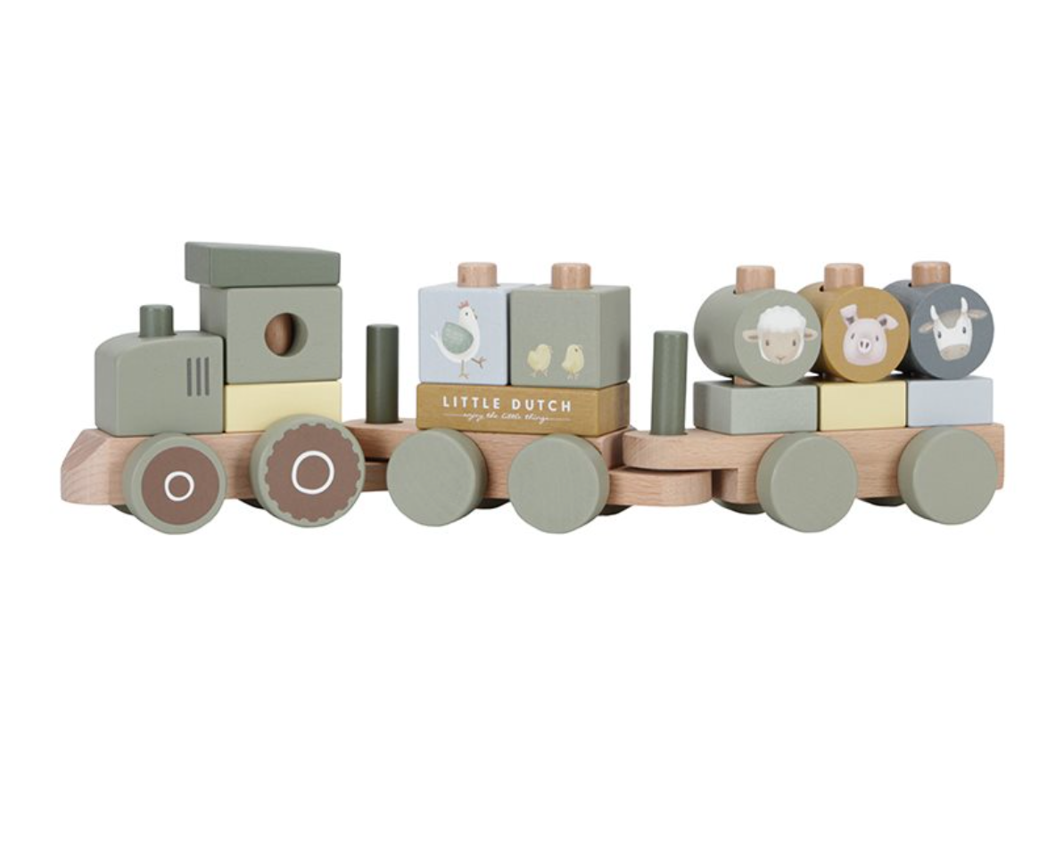Little-Dutch-Eisenbahn-mit-Steckformen-Traktor-Little-Farm-FSC-LD7154-1